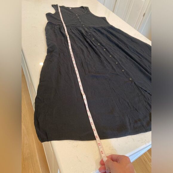 Frye Cotton Rayon Mix Media Basic Witchy Sleeveless Maxi Dress with Pockets XL - Picture 6 of 9